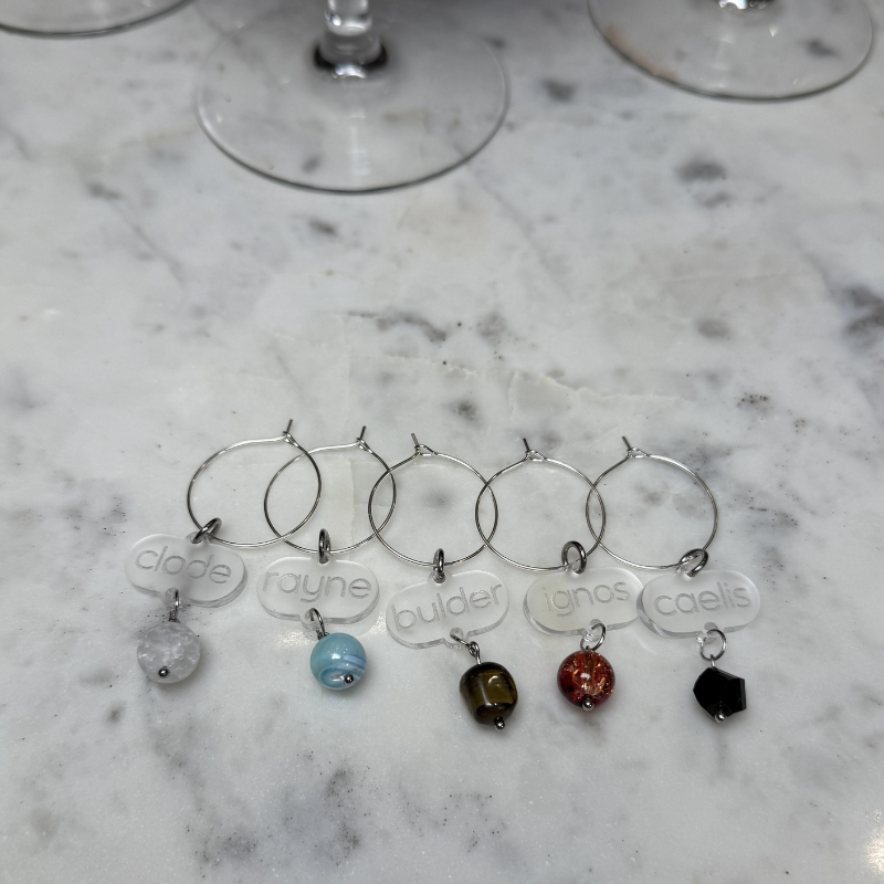 Elemental Bead Wine Charms | When the Moon Hatched