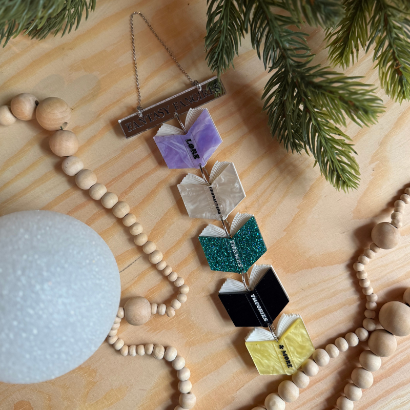 Fantasy Fangirls Book Stack Ornament