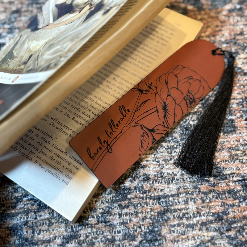 Barely Tolerable Vegan Leather Bookmark