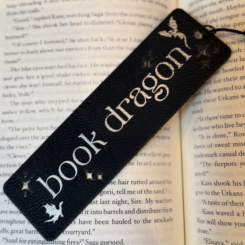 Book Dragon Vegan Leather Bookmark