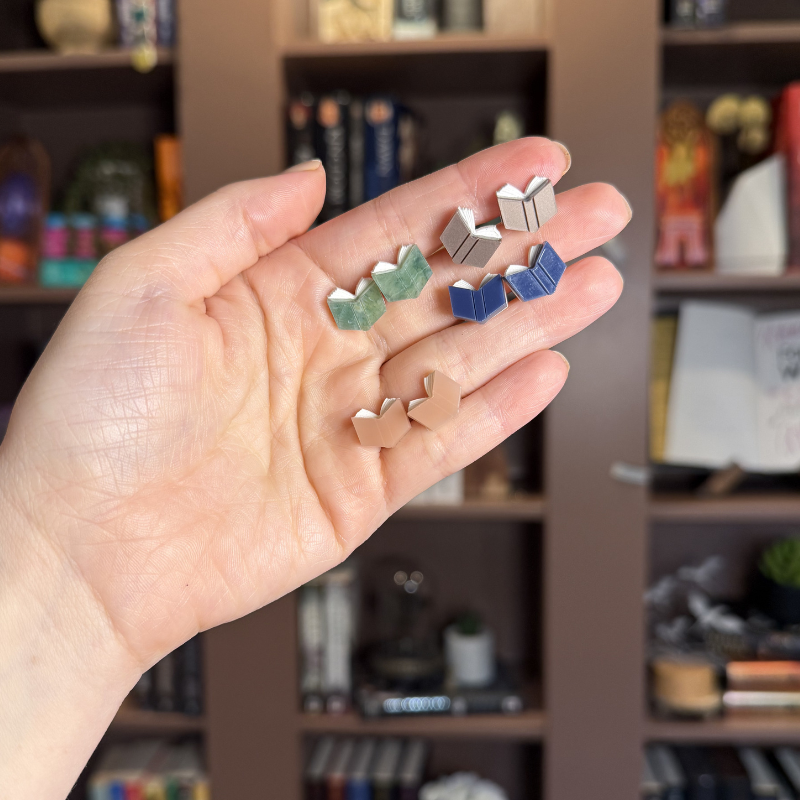 MINI Book Stud Acrylic Earrings