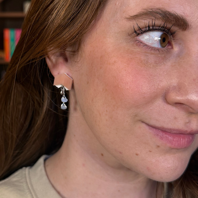 Book and Heart Drop Earrings