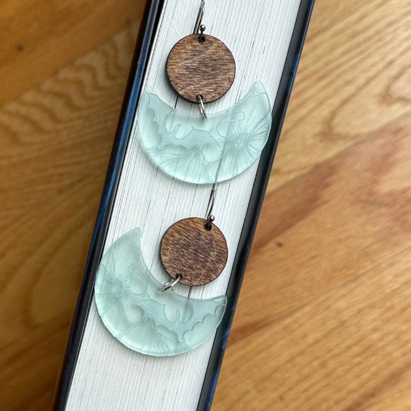 Floral Dragon Dangle Acrylic Earrings