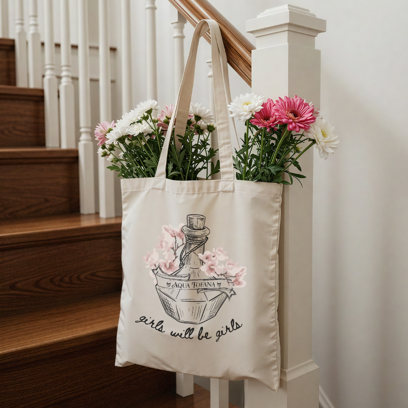 Aqua Tofana Canvas Tote | Girls Will Be Girls