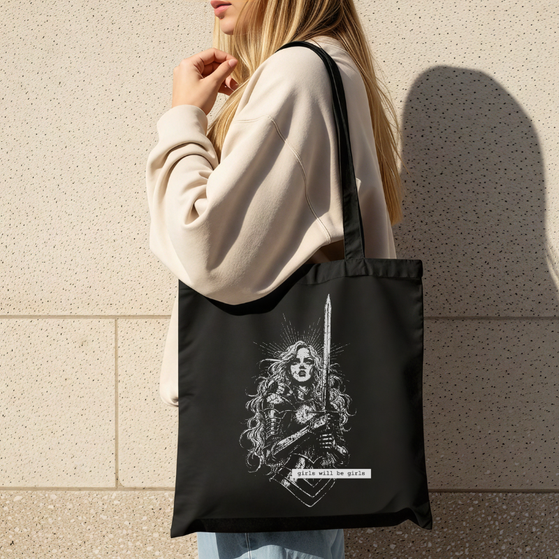 Lady Knight Canvas Tote | Girls Will Be Girls