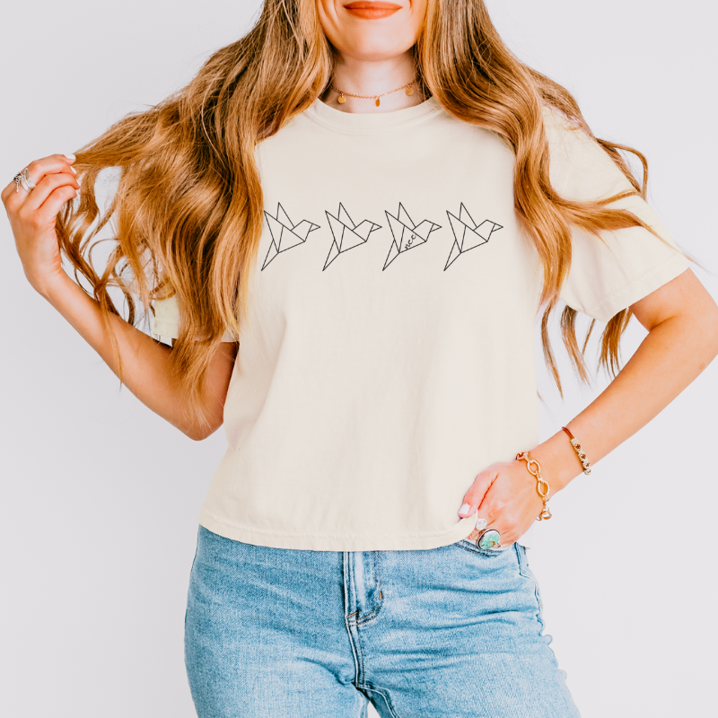 Parchment Larks Crop Top