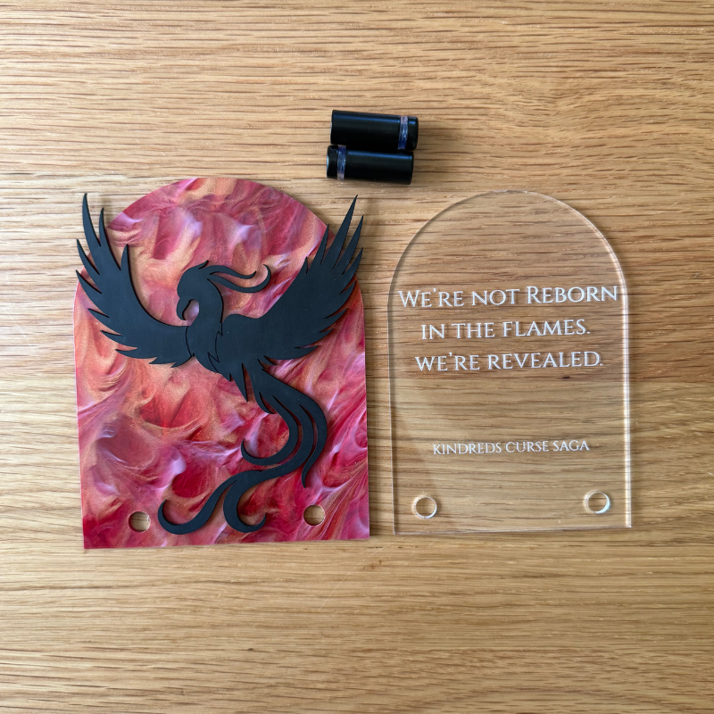 Phoenix Bookshelf Sign | Kindred's Curse Saga