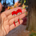Book and Chili Pepper Drop Earrings