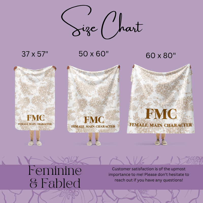 Beige Floral FMC Sherpa blanket | FMC Collection