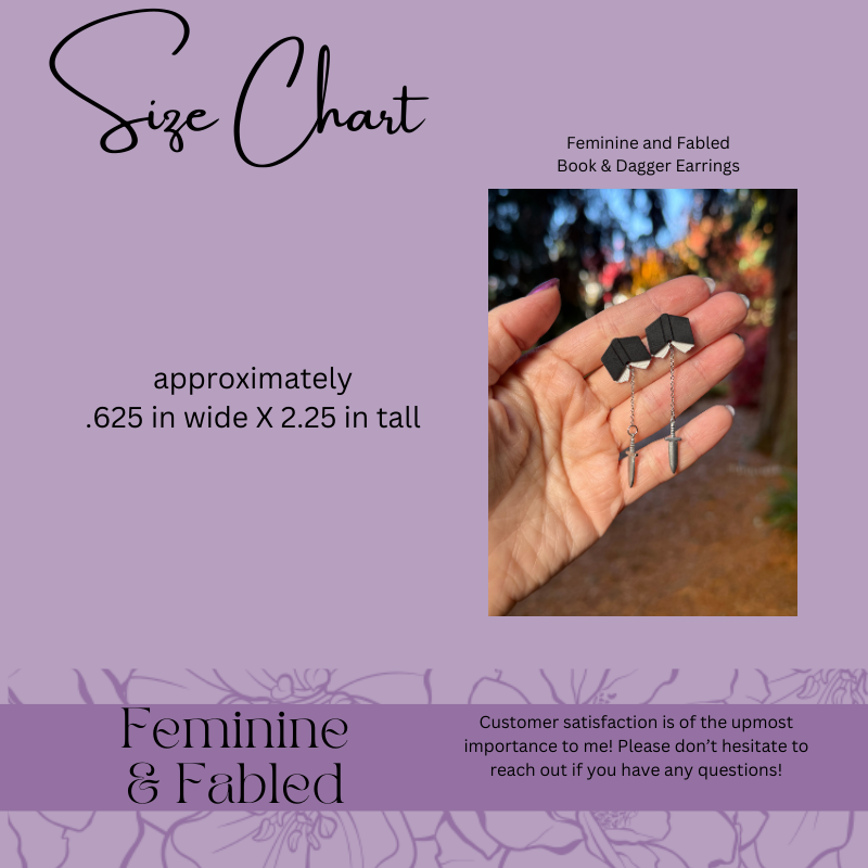 Book and Dagger Drop Earrings