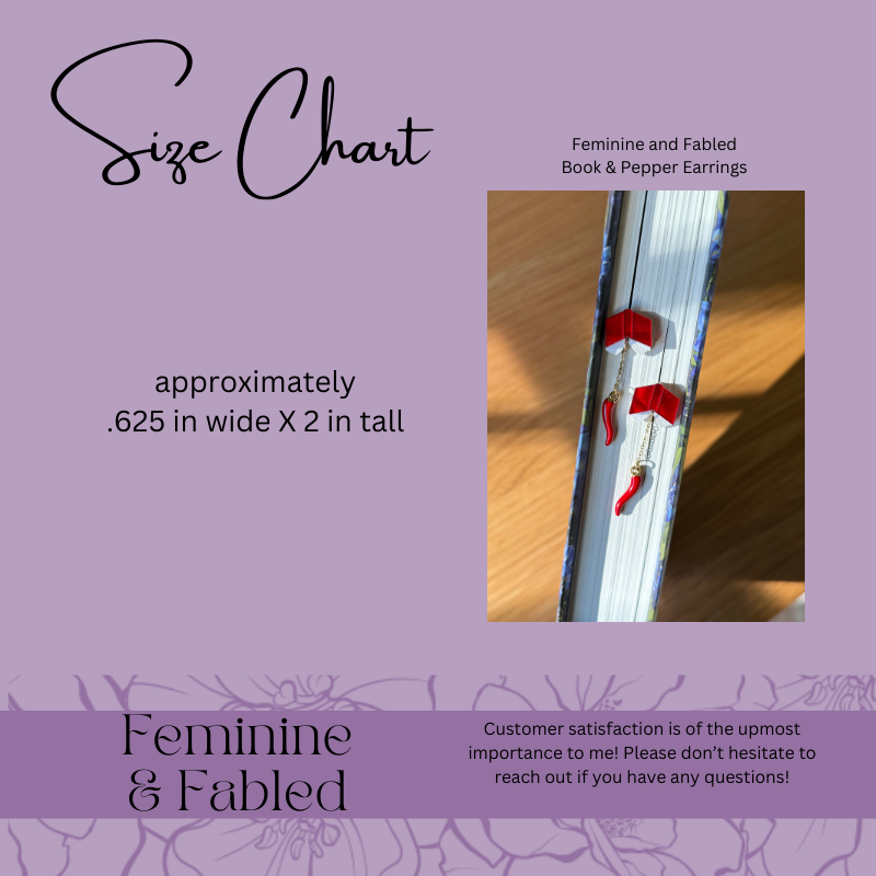 Book and Chili Pepper Drop Earrings