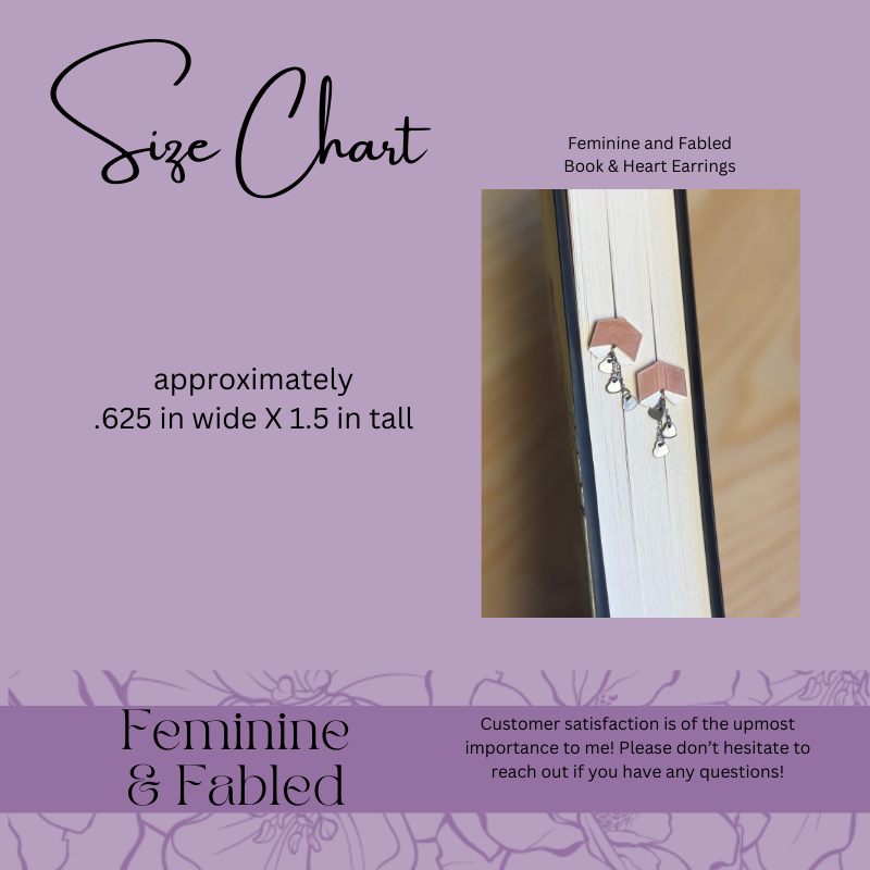 Book and Heart Drop Earrings