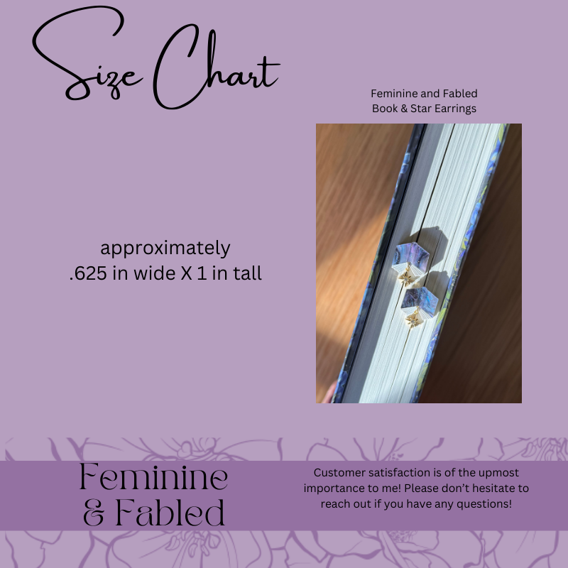 Book and Stars Drop Earrings