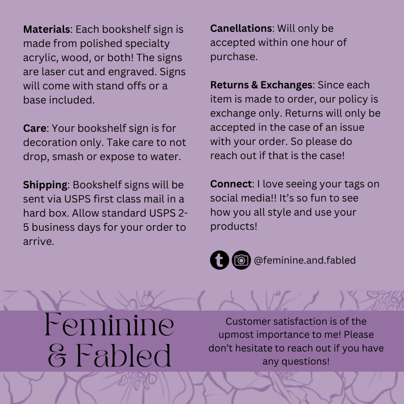 Lambs and Wolves Bookshelf Sign | The Road of Bones