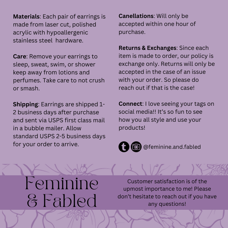 Book Stack Drop Acrylic Earrings