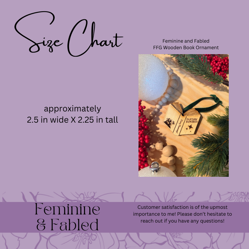 Fantasy Fangirls Wooden Book Ornament