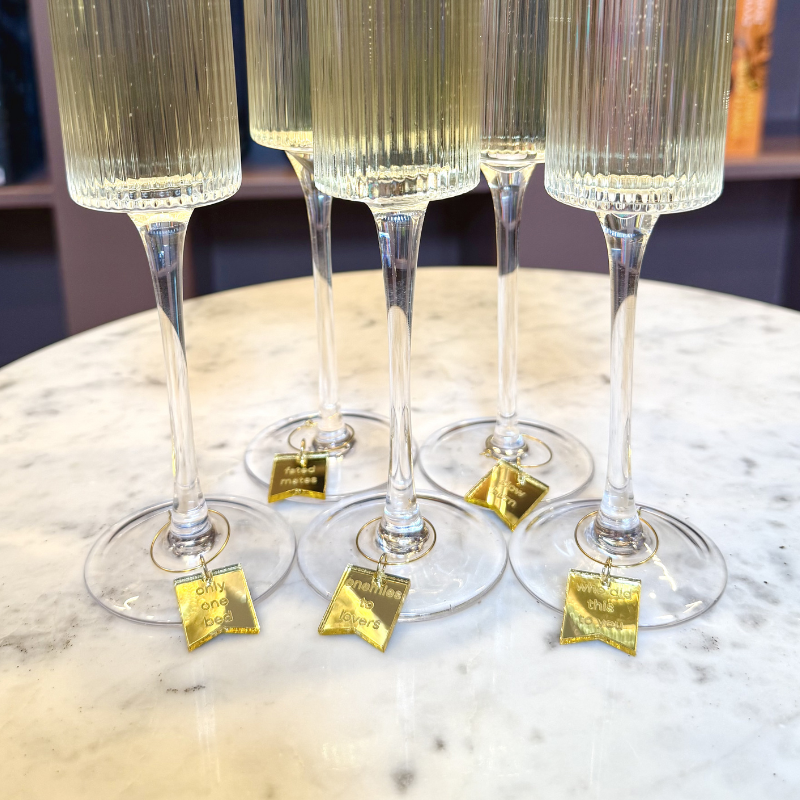 Romance Trope Wine Charms