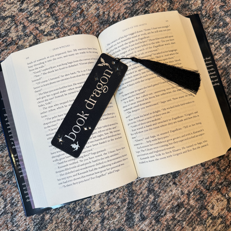Book Dragon Vegan Leather Bookmark