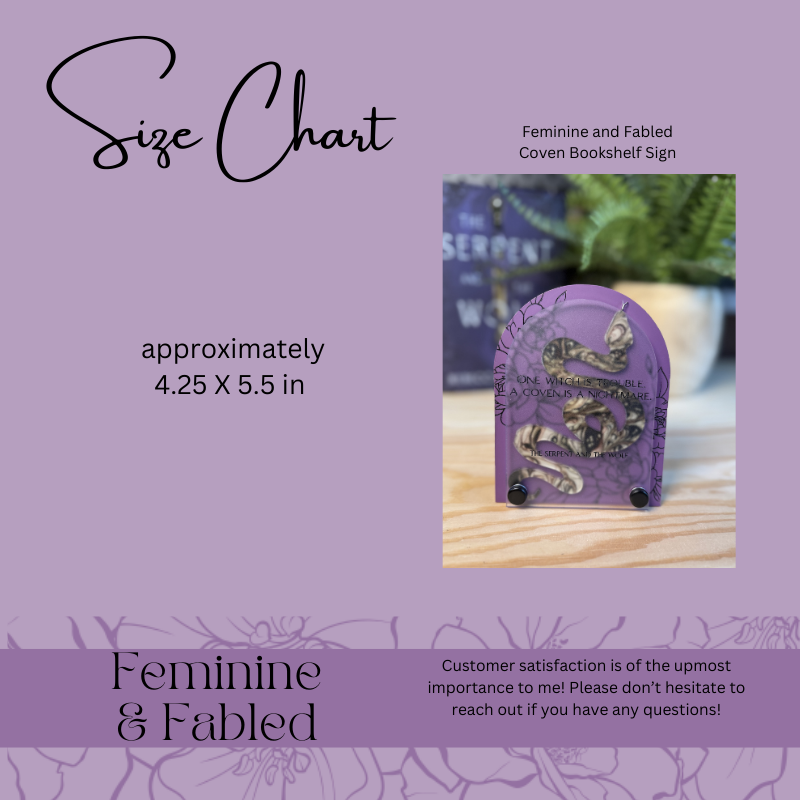 Coven Bookshelf Sign | The Serpent and the Wolf