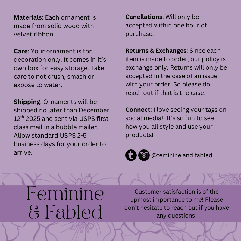 Fantasy Fangirls Wooden Book Ornament