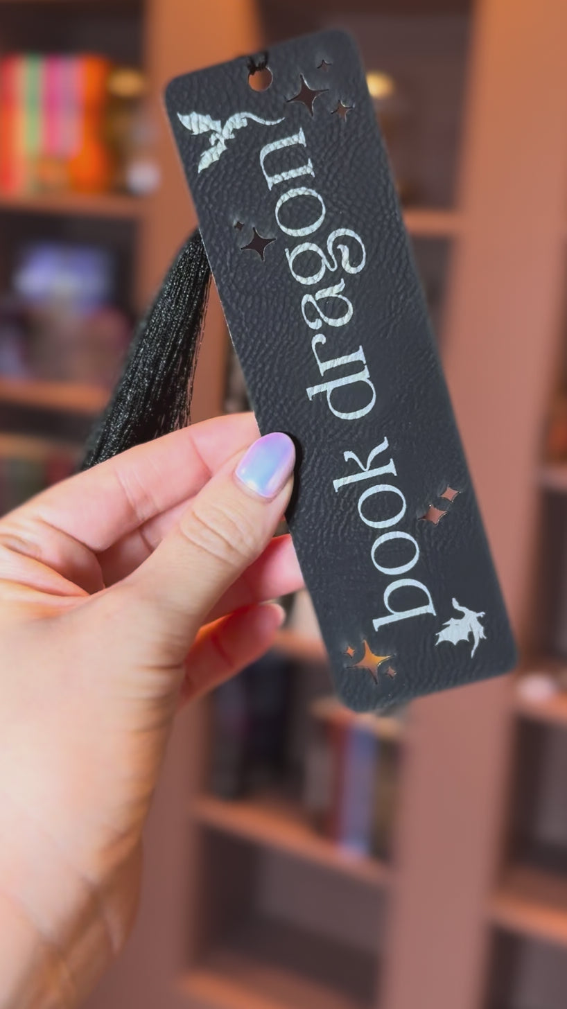 Book Dragon Vegan Leather Bookmark