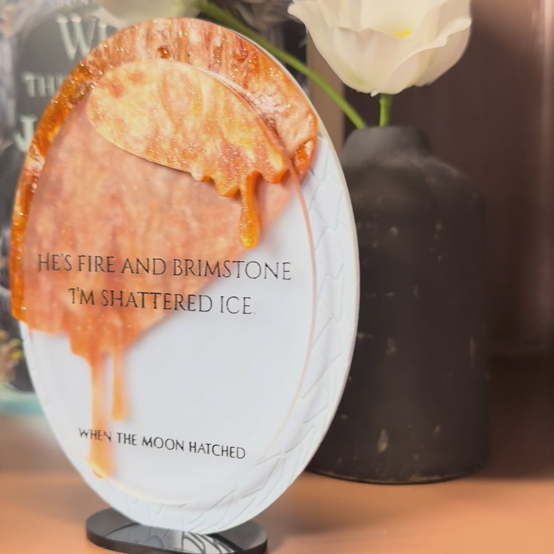 Brimstone & Ice Bookshelf Sign | When the Moon Hatched