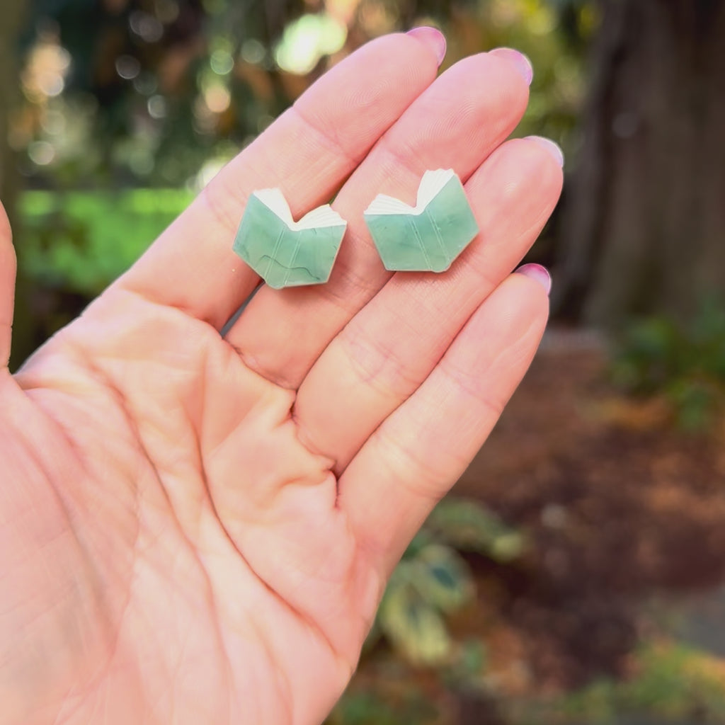 Book Stud Acrylic Earrings