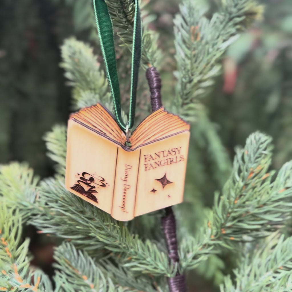 Fantasy Fangirls Wooden Book Ornament