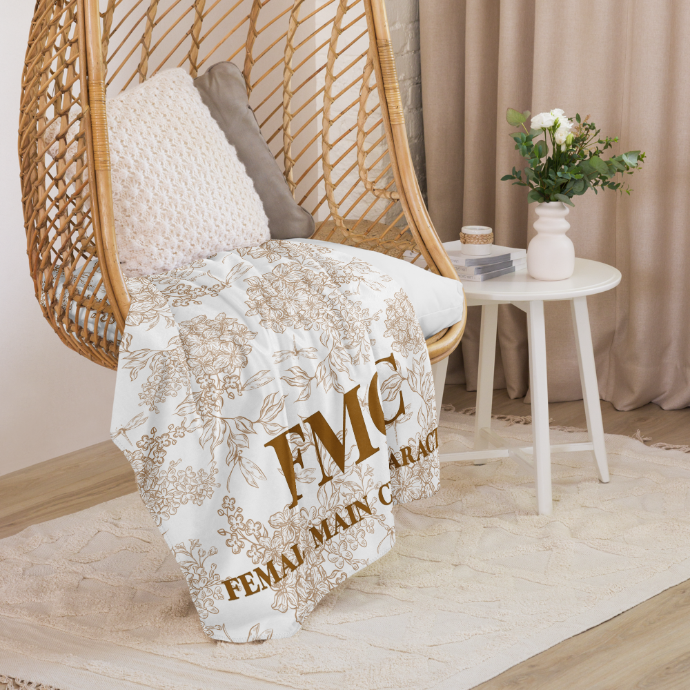 Beige Floral FMC Sherpa blanket | FMC Collection