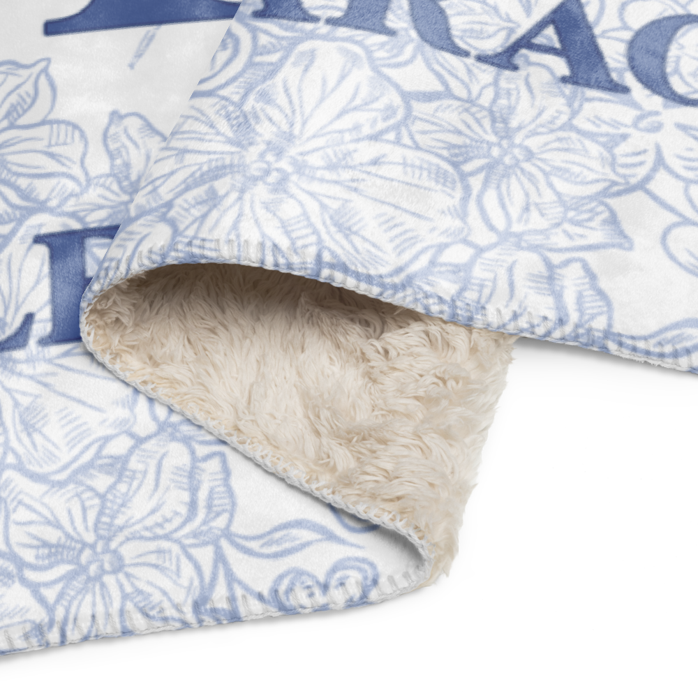 Blue Floral FMC Sherpa blanket | FMC Collection